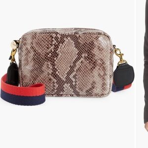 Clare V. Midi Sac Croc Print leather bag